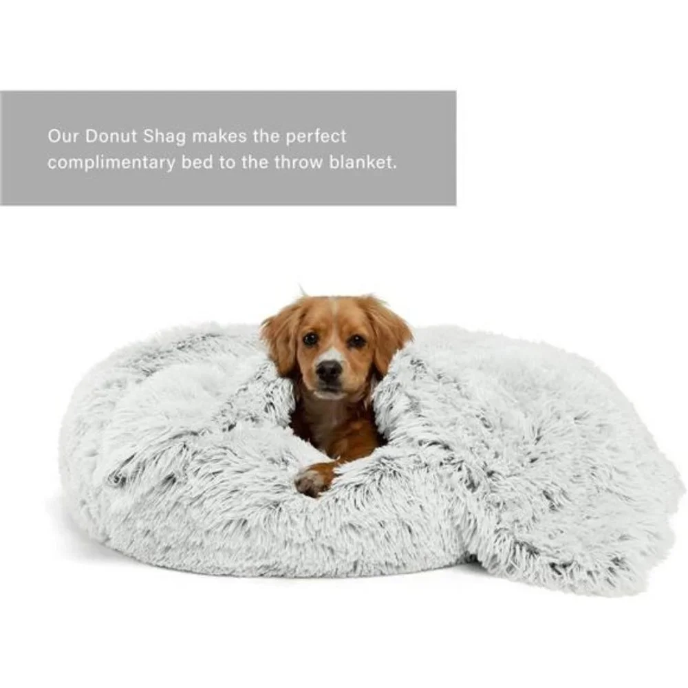 Calming Shag Fur Pet Throw Blanket, Frost, 30